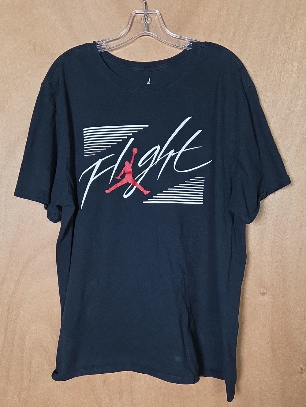 Nike Black Graphic 'Flight' Short Sleeve Tee with Red Jumpman
